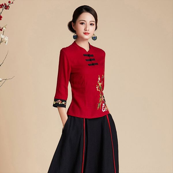 2019 ethnic group embroidery nationality yunnan ethnic style women's style embroidery artistic seven-sleeve t-shirt women's summer, White
2019 ethnic group embroidery nationality yunnan ethnic style women's style embroidery artistic seven-sleeve t-shirt women's summer, White