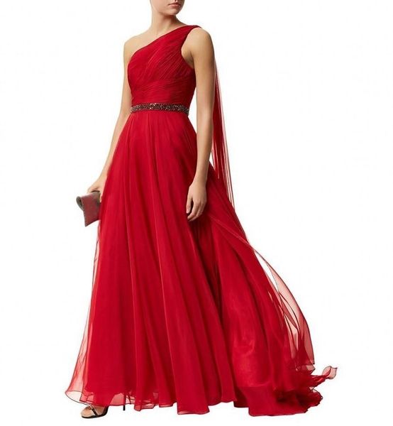 vestido long vermelho one shoulder evening dress chiffon red party gowns a line pleated formal dresses, Black;red
vestido long vermelho one shoulder evening dress chiffon red party gowns a line pleated formal dresses, Black;red