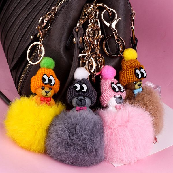 cartoon teddy bear keychain cute bear with rabbit fur ball keychains for women men key chain car key ring bag wallet pendants, Silver
cartoon teddy bear keychain cute bear with rabbit fur ball keychains for women men key chain car key ring bag wallet pendants, Silver