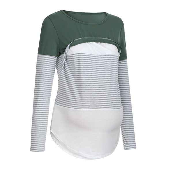 women pregnant t-shirts maternity clothes nursing breastfeeding striped t-shirt pregnancy splice tees new summer clothes, White
women pregnant t-shirts maternity clothes nursing breastfeeding striped t-shirt pregnancy splice tees new summer clothes, White