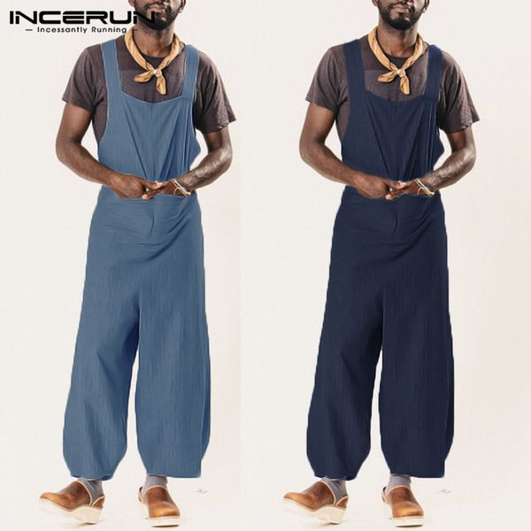 men's pants incerun 2021 men denim jumpsuit romper straps wide leg loose solid color pockets casual suspenders overalls streetwear, Black
men's pants incerun 2021 men denim jumpsuit romper straps wide leg loose solid color pockets casual suspenders overalls streetwear, Black