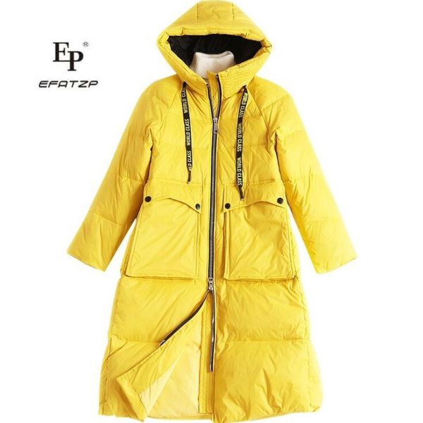 efatzp new listing winter women white duck down jacket hooded solid long thick warm coats yellow outerwear, Black
efatzp new listing winter women white duck down jacket hooded solid long thick warm coats yellow outerwear, Black