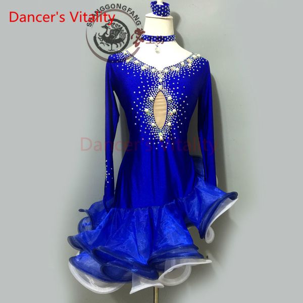 dancer's vitality 2017 new brand diamond v collar wave edge latin dance dress women samba salsa tango dress for vestido de festa, Black;red
dancer's vitality 2017 new brand diamond v collar wave edge latin dance dress women samba salsa tango dress for vestido de festa, Black;red