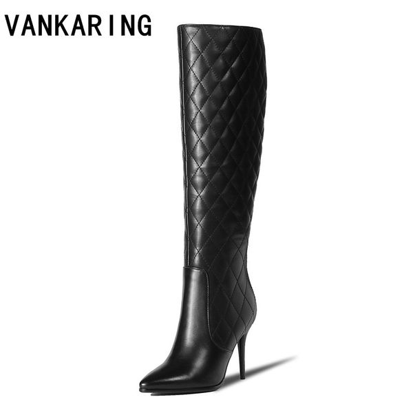 vankaring new fashion women long boots genuine cow leather pointed toe shoes woman high thin heels women knee high boots, Black
vankaring new fashion women long boots genuine cow leather pointed toe shoes woman high thin heels women knee high boots, Black