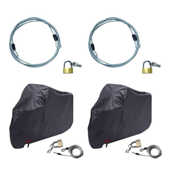 2x premium motocycle cover lock and cable - heavy duty cabling and padlock 70cm
2x premium motocycle cover lock and cable - heavy duty cabling and padlock 70cm