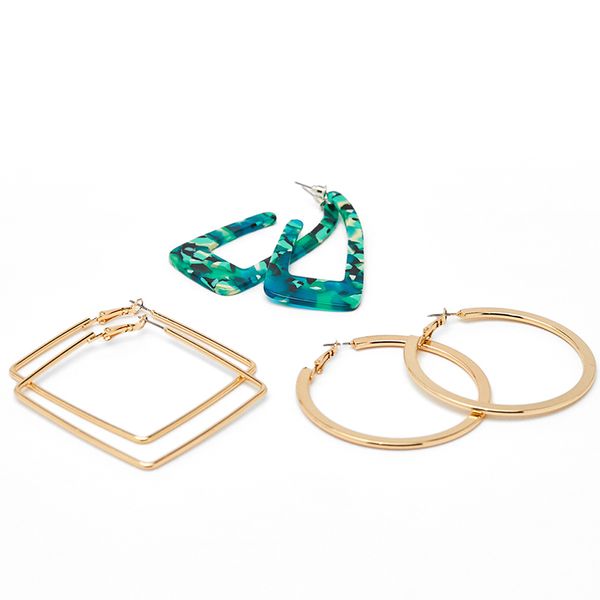 big round hoop earring set for women jewelry vintage bohemian acrylic geometric square earrings fashion punk jewelry 3pair/set, Golden;silver
big round hoop earring set for women jewelry vintage bohemian acrylic geometric square earrings fashion punk jewelry 3pair/set, Golden;silver