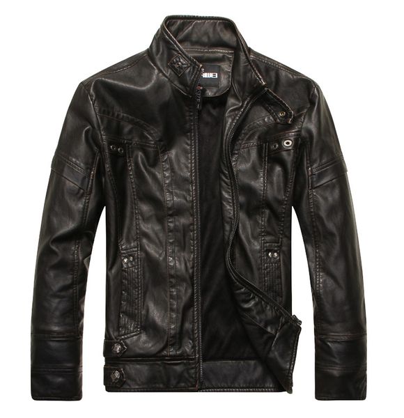 leather jacket men's leather coat europe and america fashion slim fit men's locomotive pu plus velvet jacket top, Black
leather jacket men's leather coat europe and america fashion slim fit men's locomotive pu plus velvet jacket top, Black