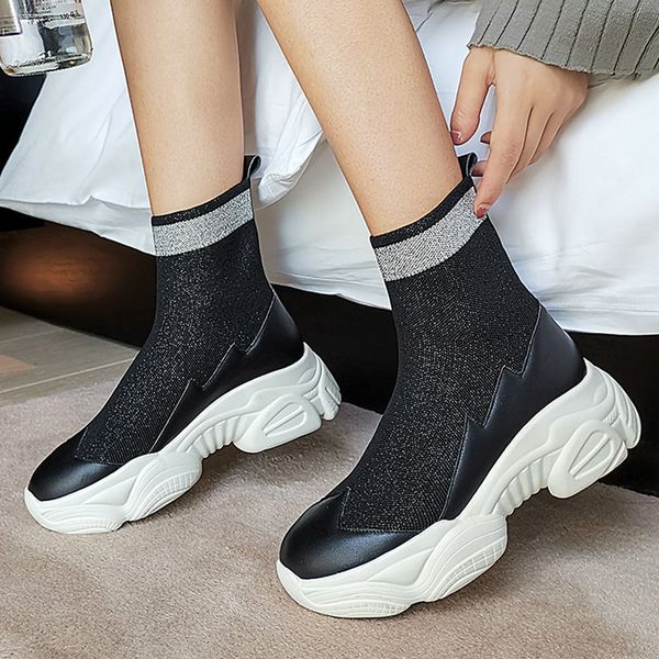 eshtonshero wedge high heel round toe winter ankle boots riding boots cow leather knitting elastic silver women size 3-9, Black
eshtonshero wedge high heel round toe winter ankle boots riding boots cow leather knitting elastic silver women size 3-9, Black