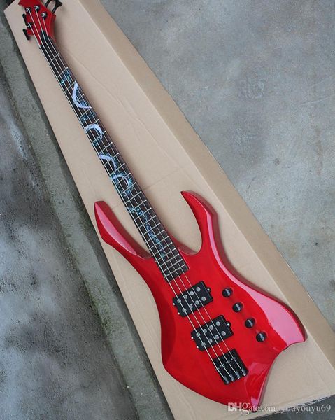 red 4-string electric guitar with pickup 2, rosewood scale, black hardware, cobra inlay, custom service
red 4-string electric guitar with pickup 2, rosewood scale, black hardware, cobra inlay, custom service