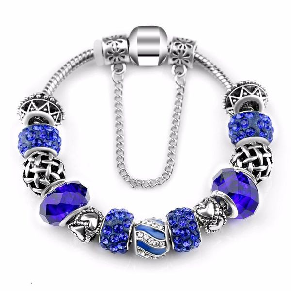 green crystal murano beads charm bracelets for women silver plated link chain bracelets & bangles pulseras mujer, Black
green crystal murano beads charm bracelets for women silver plated link chain bracelets & bangles pulseras mujer, Black