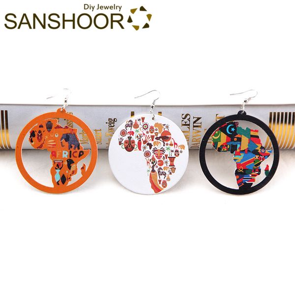 sanshoor colors of african tribe culture wood earrings afrocentric ethnic artistic jewelry for women christmas gifts 6pairs/lot, Silver
sanshoor colors of african tribe culture wood earrings afrocentric ethnic artistic jewelry for women christmas gifts 6pairs/lot, Silver
