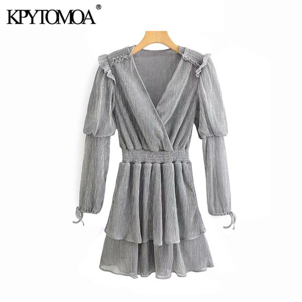 vintage stylish ruffles shiny pleated mini dress women 2020 fashion v neck long sleeve elastic waist female dresses vestidos, Black;gray
vintage stylish ruffles shiny pleated mini dress women 2020 fashion v neck long sleeve elastic waist female dresses vestidos, Black;gray