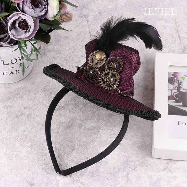 women ladies fancy steampunk mini hat headband with feather metal chain gears for halloween carnival fascinator fancy party
women ladies fancy steampunk mini hat headband with feather metal chain gears for halloween carnival fascinator fancy party