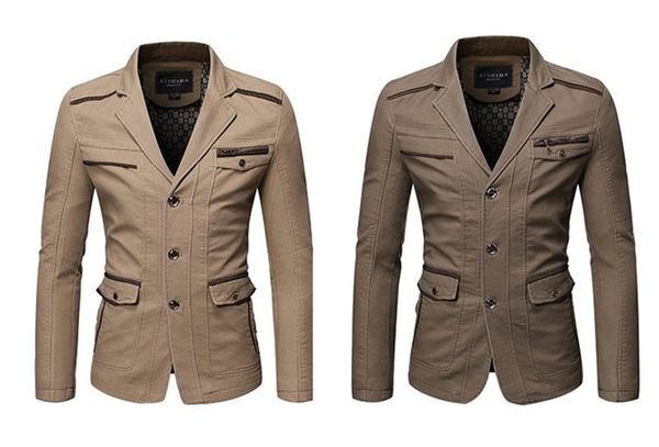 mens autumn designer jackets business style lapel neck long sleeve pocket homme clothing fashion casual apparel, Black;brown
mens autumn designer jackets business style lapel neck long sleeve pocket homme clothing fashion casual apparel, Black;brown