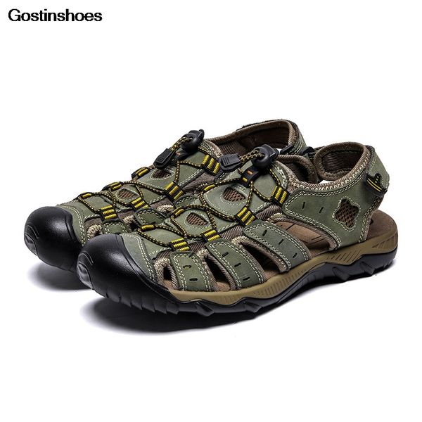 men summer sandals shoes genuine leather closed toe quality men sandalsia hombre sport casual shoes, Black
men summer sandals shoes genuine leather closed toe quality men sandalsia hombre sport casual shoes, Black