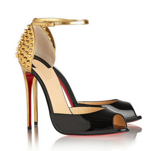 women high heels pointed toe peep-toe pumps party wedding shoes lady stiletto high heel pump patent leather rivets semelle roug, Black
women high heels pointed toe peep-toe pumps party wedding shoes lady stiletto high heel pump patent leather rivets semelle roug, Black