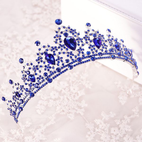 gold blue crystal round tiaras and crowns queen princess pageant bridal bride noiva diadem wedding hair accessories, Golden;white
gold blue crystal round tiaras and crowns queen princess pageant bridal bride noiva diadem wedding hair accessories, Golden;white