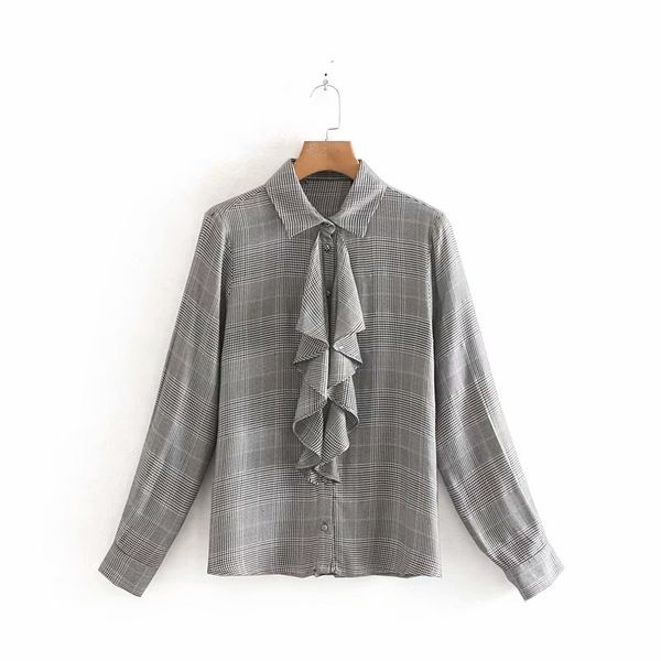 women vintage houndstooth plaid print casual kimono blouse female long sleeve ruffles office shirts femininas blusas ls4370, White
women vintage houndstooth plaid print casual kimono blouse female long sleeve ruffles office shirts femininas blusas ls4370, White