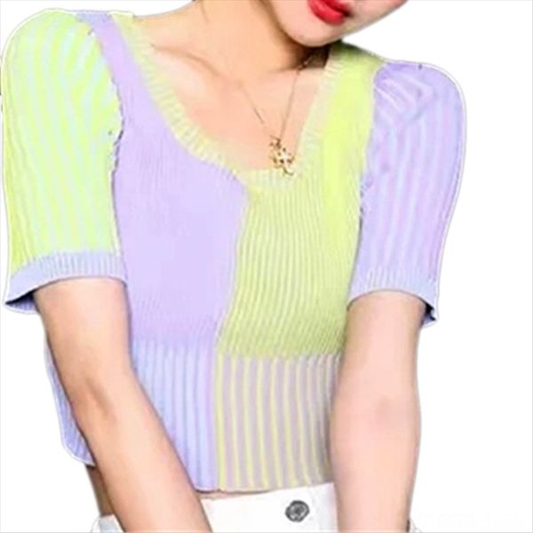 niche summer short navel slim sweater french low round collar short sleeve vertical stripe t-shirt pullover pullover female t-shirt, White
niche summer short navel slim sweater french low round collar short sleeve vertical stripe t-shirt pullover pullover female t-shirt, White