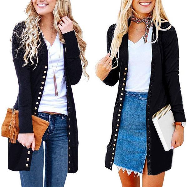 fashion women cardigan knitted outerwear autumn winter warm long sleeves casual sweater coat, White;black
fashion women cardigan knitted outerwear autumn winter warm long sleeves casual sweater coat, White;black