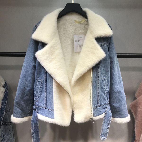 women's down & parkas spring autumn winter 2021 women lambswool jean coat with belt long sleeves warm jeans outwear wide denim jacket m, Black
women's down & parkas spring autumn winter 2021 women lambswool jean coat with belt long sleeves warm jeans outwear wide denim jacket m, Black