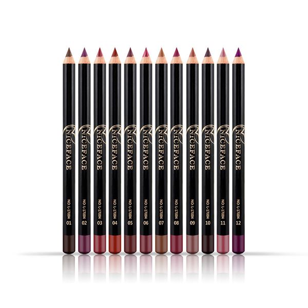 

12 colors nude matte lip pencils lipstick waterproof long-lasting colorful soft silky smooth lip liners daily lips makeup