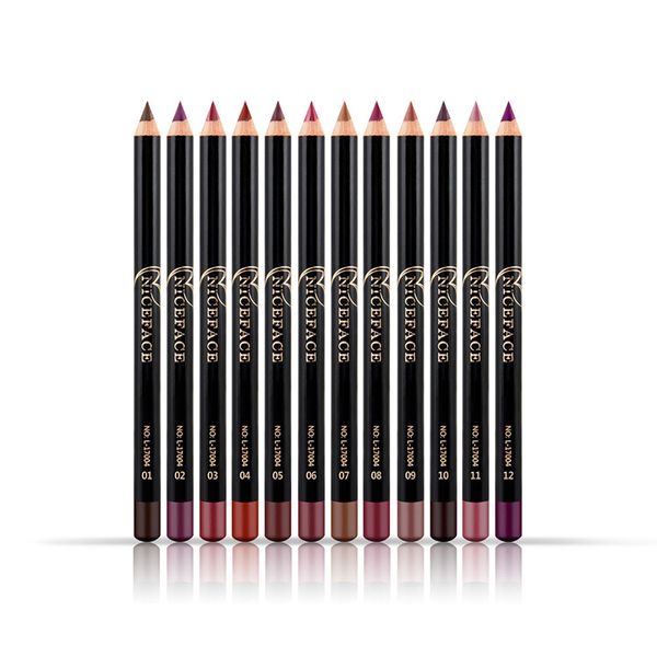 

12 colors nude matte lip pencils lipstick waterproof long-lasting colorful soft silky smooth lip liners daily lips makeup