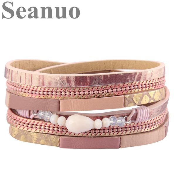 seanuo 39cm long 3 layers beads linked magnetic genuine leather bracelet for men women fashion punk multilayer wrap bangles gift, Golden;silver
seanuo 39cm long 3 layers beads linked magnetic genuine leather bracelet for men women fashion punk multilayer wrap bangles gift, Golden;silver
