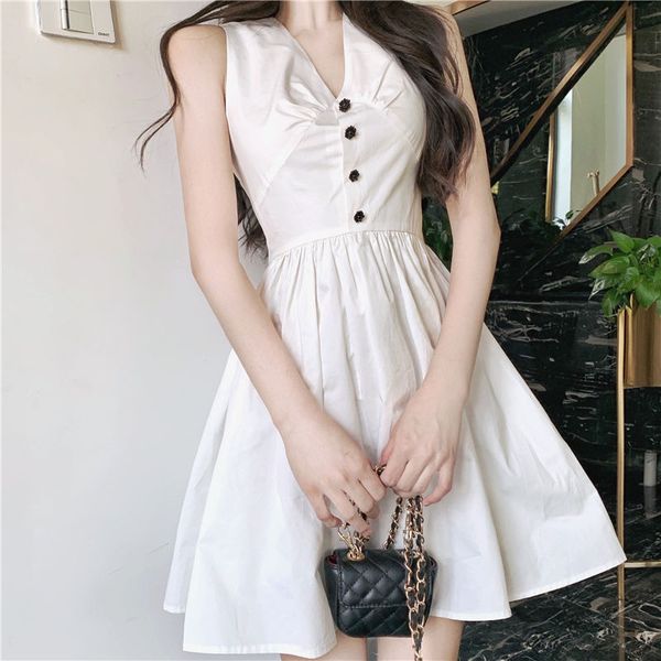 midi dress women's summer 2020 dress part a-line temperament sleeveless thin princess casual wraps korea, White;black
midi dress women's summer 2020 dress part a-line temperament sleeveless thin princess casual wraps korea, White;black