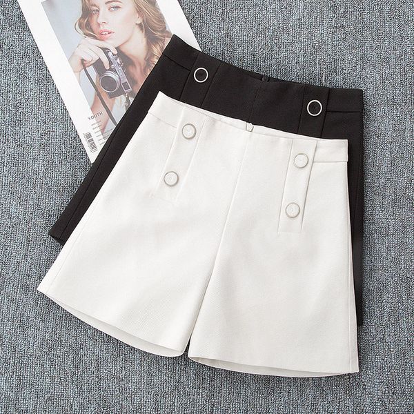 women 2020 spring summer fashion high waist wide leg shorts new female casual solid color slim shorts all-match tide j67, White;black
women 2020 spring summer fashion high waist wide leg shorts new female casual solid color slim shorts all-match tide j67, White;black