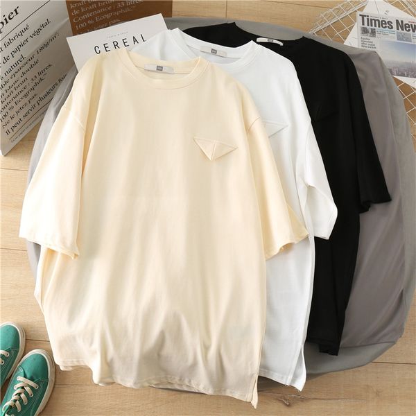 triangle pocket short-sleeved t-shirt female t-shirt pullover 2020 loose all-match round collar pullover casual fashion, White
triangle pocket short-sleeved t-shirt female t-shirt pullover 2020 loose all-match round collar pullover casual fashion, White