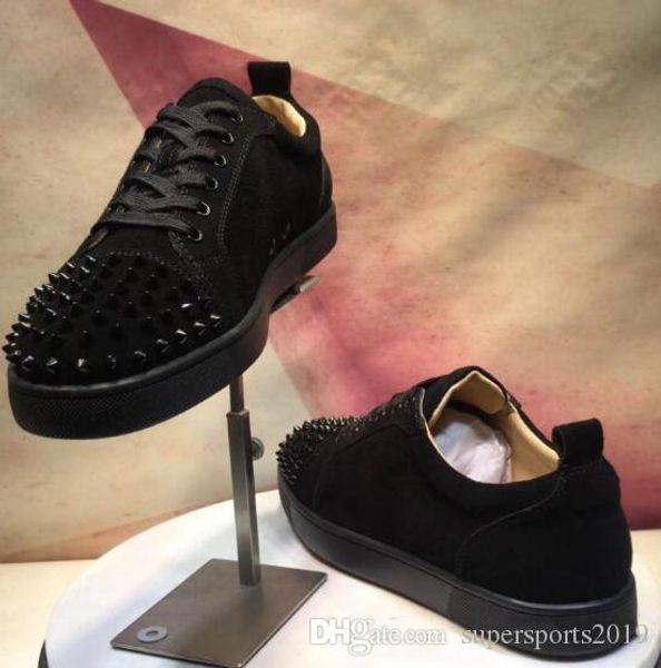 2019 grey suede studded men shoes red bottom sneaker junior spikes men's flat party dress wedding men 35-47sz, Black
2019 grey suede studded men shoes red bottom sneaker junior spikes men's flat party dress wedding men 35-47sz, Black