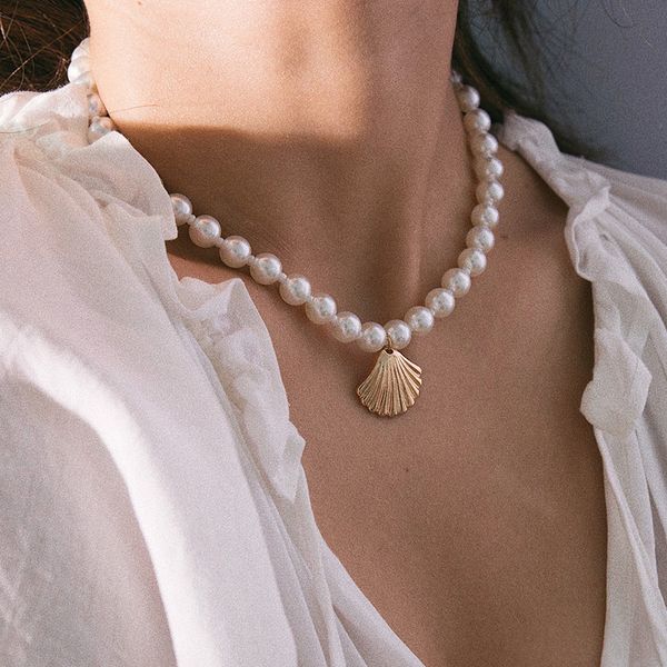 diezi elegant simple scallop shell pendant necklace geometry statement choker pearl necklaces for women party gift lady jewelry, Silver
diezi elegant simple scallop shell pendant necklace geometry statement choker pearl necklaces for women party gift lady jewelry, Silver