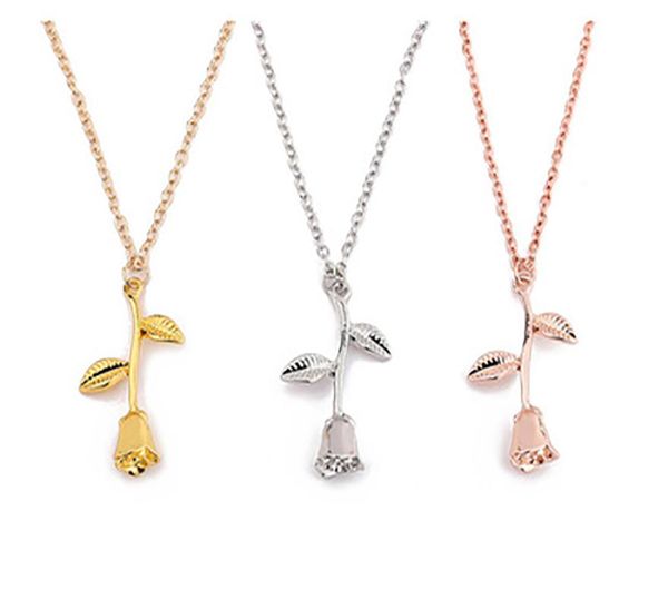 simple personality romance rose flower pendant necklace woman jewelry holiday anniversary valentine gift necklace, Golden;silver
simple personality romance rose flower pendant necklace woman jewelry holiday anniversary valentine gift necklace, Golden;silver