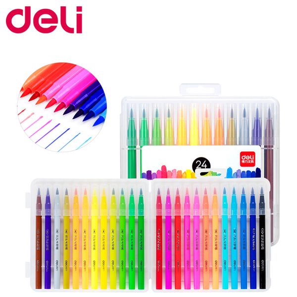 deli 12/24/36/48 color marker pen set soft head water sketch painting brush art fine color artist pens drawing school supplies
deli 12/24/36/48 color marker pen set soft head water sketch painting brush art fine color artist pens drawing school supplies