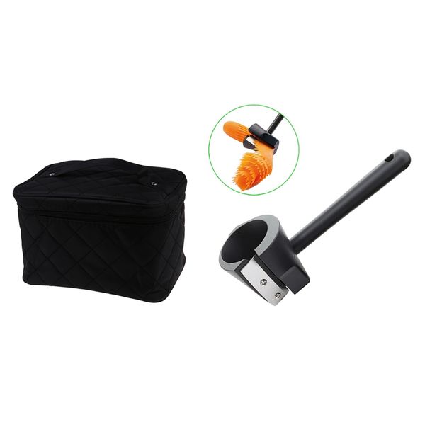jhd-zipper cosmetic storage make up bag handle train case purse-m black & cucumber carrot curler sharpener spiral grater peeler
jhd-zipper cosmetic storage make up bag handle train case purse-m black & cucumber carrot curler sharpener spiral grater peeler