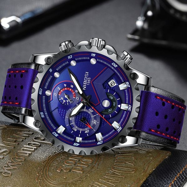 nibosi mens watches brand luxury big dial military quartz watch blue leather waterproof chronograph sport relogio masculino, Slivery;brown
nibosi mens watches brand luxury big dial military quartz watch blue leather waterproof chronograph sport relogio masculino, Slivery;brown