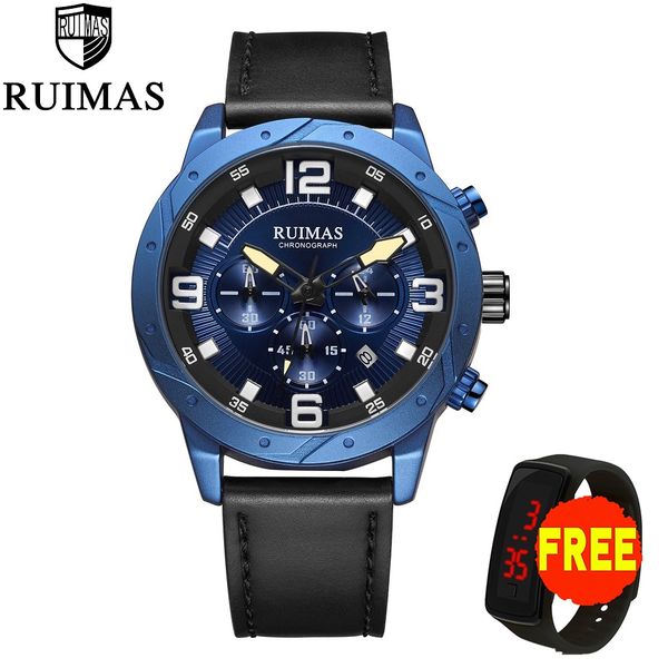 ruimas sports watches men brand chronograph watch man leather strap waterproof wristwatch relogios clock 595, Slivery;brown
ruimas sports watches men brand chronograph watch man leather strap waterproof wristwatch relogios clock 595, Slivery;brown