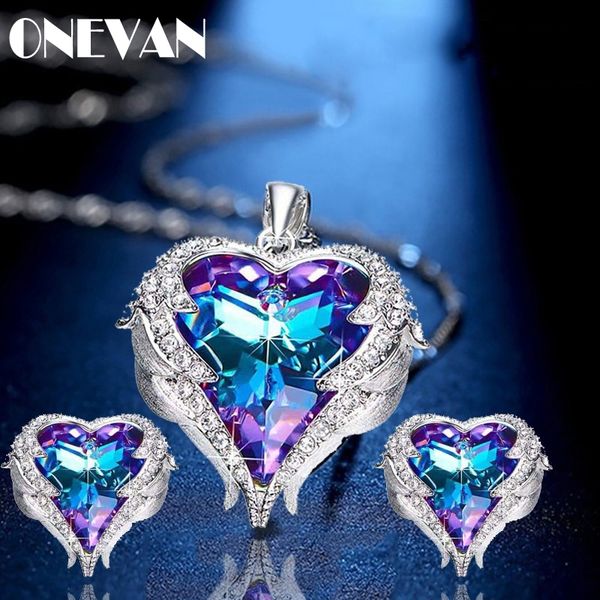 3pcs angel wings necklaces earrings silver purple crystal heart pendant necklace earrings set valentine gifts for women girls
3pcs angel wings necklaces earrings silver purple crystal heart pendant necklace earrings set valentine gifts for women girls