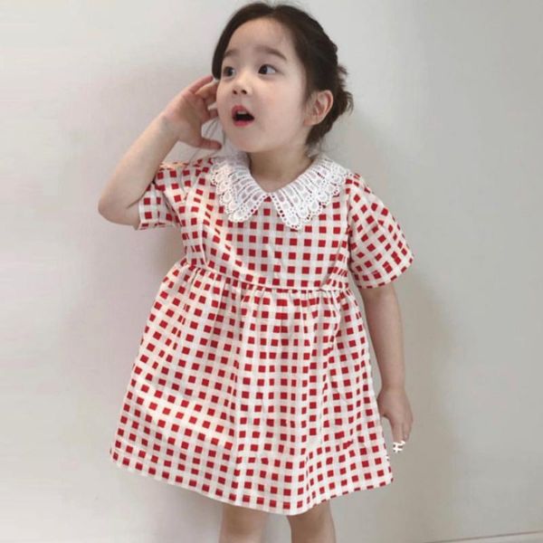 new girls dress summer plaid baby girl dresses clothes sweet children lace lapel dress kids princess party costume, Red;yellow
new girls dress summer plaid baby girl dresses clothes sweet children lace lapel dress kids princess party costume, Red;yellow