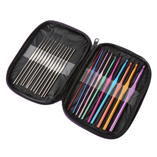 22 pcs/set multi stainless steel needles crochet hooks set knitting needle tools with case yarn craft kit, Black
22 pcs/set multi stainless steel needles crochet hooks set knitting needle tools with case yarn craft kit, Black