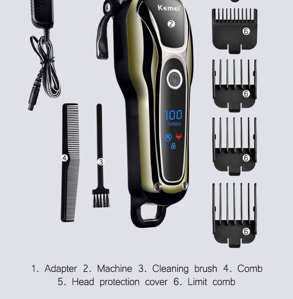 kemei km-1990 rechargeable hair trimmer professional hair clipper hair shaving cutting beard barbermaskine electric trimmer dvrdg
kemei km-1990 rechargeable hair trimmer professional hair clipper hair shaving cutting beard barbermaskine electric trimmer dvrdg