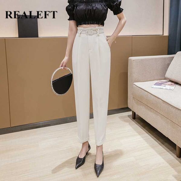 realeft spring 2020 new korean style women formal harem pants with belt high waist elegant office lady ankle-length pants, Black;white
realeft spring 2020 new korean style women formal harem pants with belt high waist elegant office lady ankle-length pants, Black;white