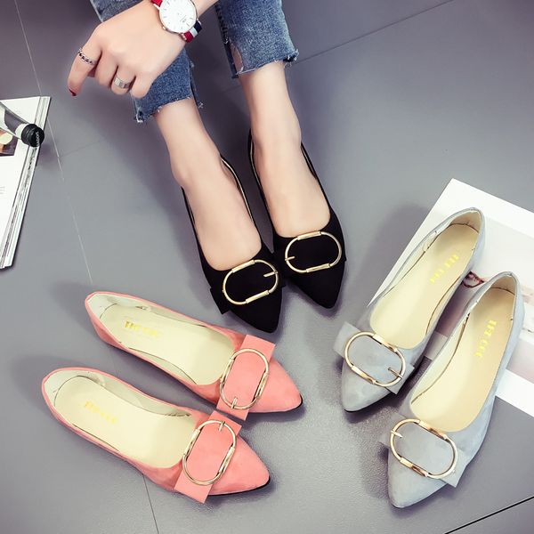 new pointed shoes joker flat peas shoes flat comfortable shoes, Black