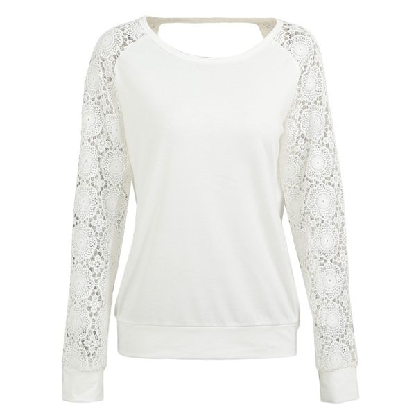 2019 fashion women crochet shirt long sleeves hollow out lace loose casual pullover backless t-shirt black/beige/grey g7368be-2xl, White
2019 fashion women crochet shirt long sleeves hollow out lace loose casual pullover backless t-shirt black/beige/grey g7368be-2xl, White