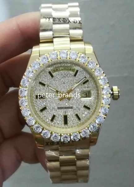 prong set diamond men's wristwatch 43mm gold stainless steel diamond dial fashion watches automatic big diamond watch, Slivery;brown
prong set diamond men's wristwatch 43mm gold stainless steel diamond dial fashion watches automatic big diamond watch, Slivery;brown