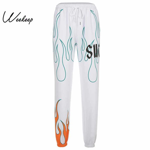 weekeep high waist flame print sweatpants women white elastic waist trouser streetwear pencil pants women 2020, Black;white
weekeep high waist flame print sweatpants women white elastic waist trouser streetwear pencil pants women 2020, Black;white