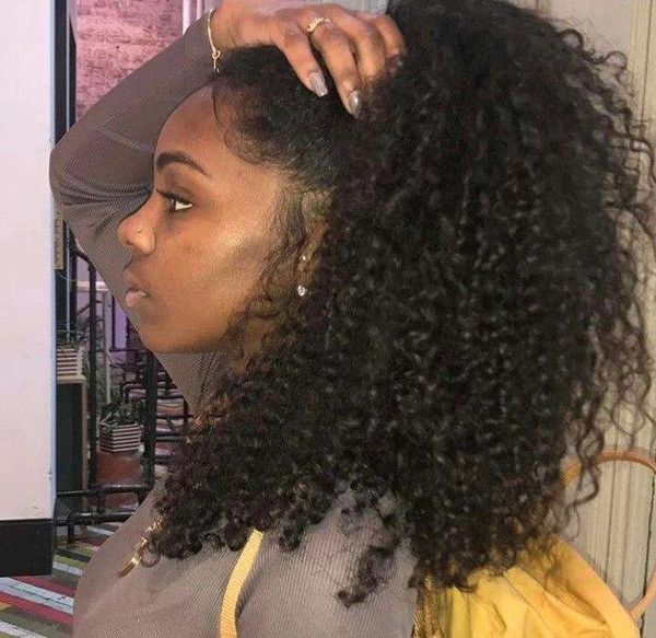 natural kinky curly ponytail human hair afro puff chignon updo women ponytail hair extension clip in parting 140g, Black
natural kinky curly ponytail human hair afro puff chignon updo women ponytail hair extension clip in parting 140g, Black