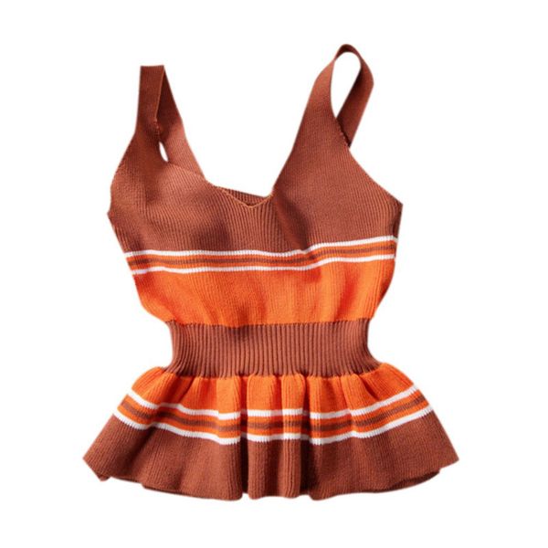 2019 camis women cropped stripe cami casual ruffled camisole summer knitted crop top, White
2019 camis women cropped stripe cami casual ruffled camisole summer knitted crop top, White