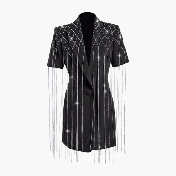ewq / 2019 new summer spring turn-down collar jackets split joint tassels short sleeve black korean fashion women coat fq600, Black;brown
ewq / 2019 new summer spring turn-down collar jackets split joint tassels short sleeve black korean fashion women coat fq600, Black;brown